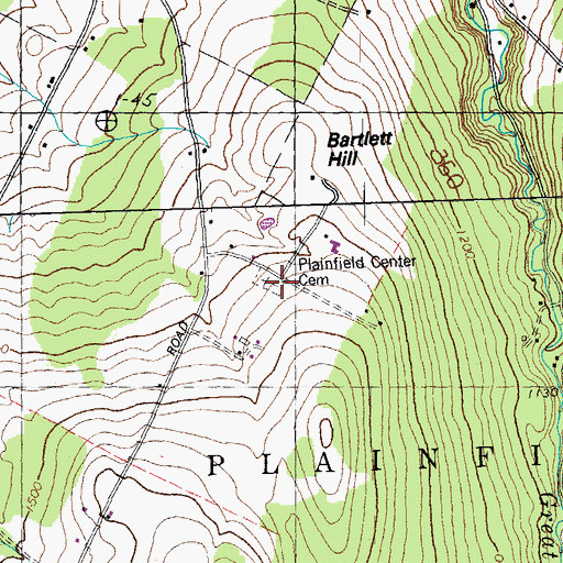 Topographic Map of Plainfield Center Cemetery, VT