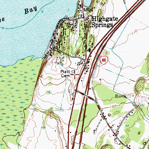 Topographic Map of Platt Cemetery, VT