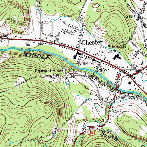 Topographic Map of Pleasant View Cemetery, VT