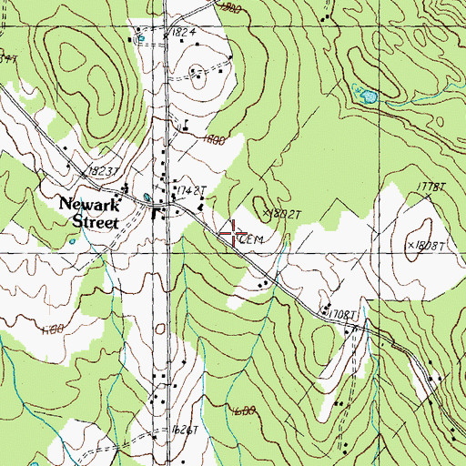 Topographic Map of Pleasant View Cemetery, VT