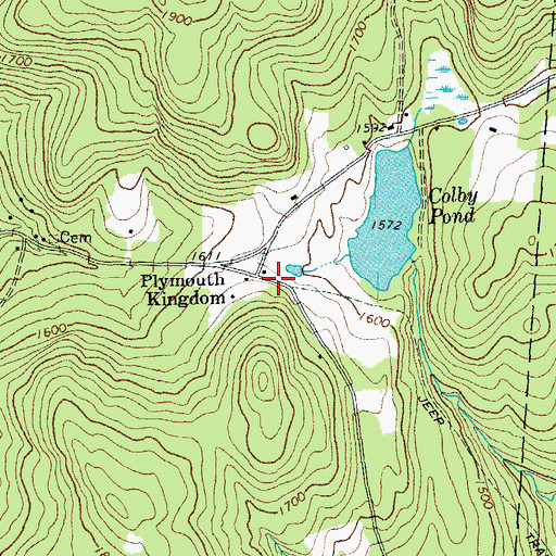 Topographic Map of Plymouth Kingdom, VT
