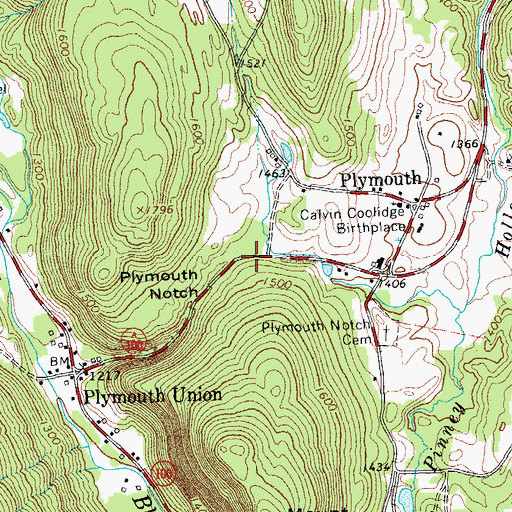 Topographic Map of Plymouth Notch, VT