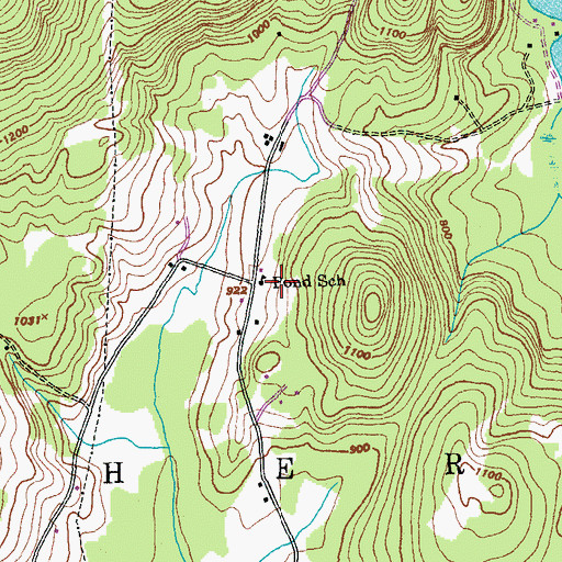 Topographic Map of Pond School, VT