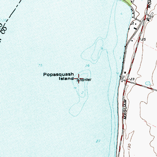 Topographic Map of Popasquash Island, VT