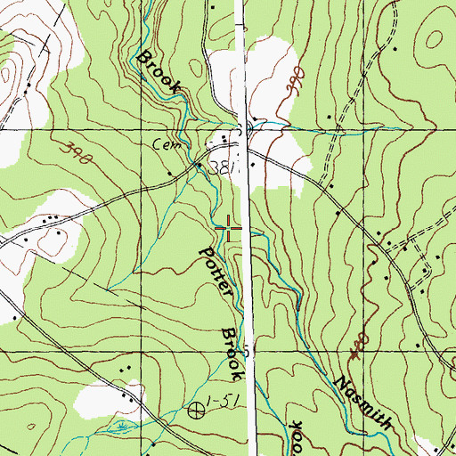 Topographic Map of Potter Brook, VT