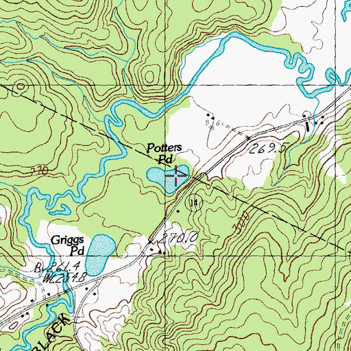 Topographic Map of Potters Pond, VT