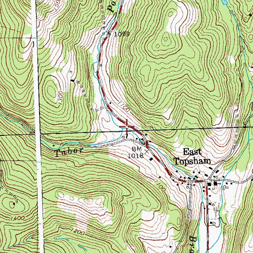 Topographic Map of Powder Spring Brook, VT