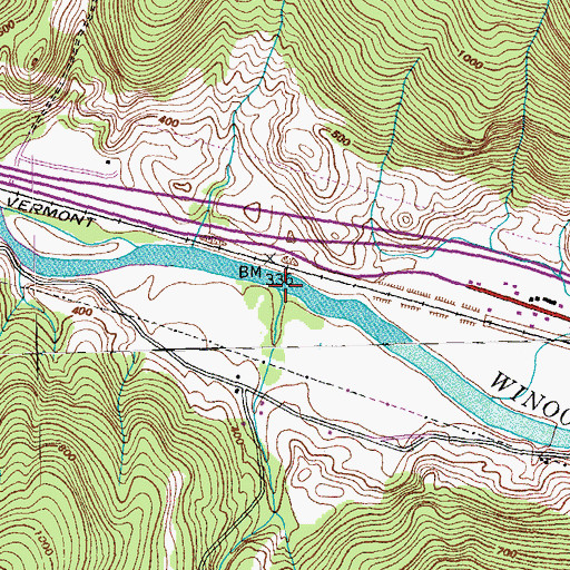 Topographic Map of Preston Brook, VT