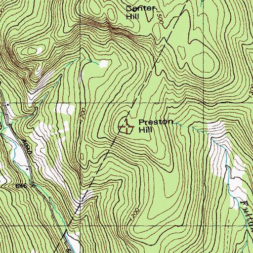 Topographic Map of Preston Hill, VT
