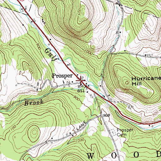 Topographic Map of Prosper, VT