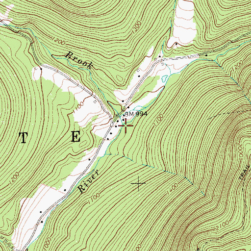 Topographic Map of Pruddy Brook, VT