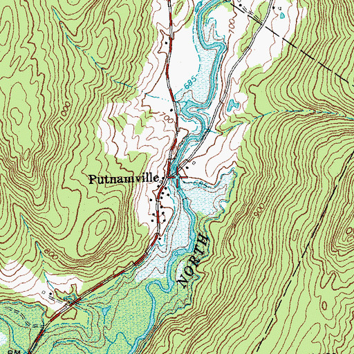 Topographic Map of Putnamville, VT