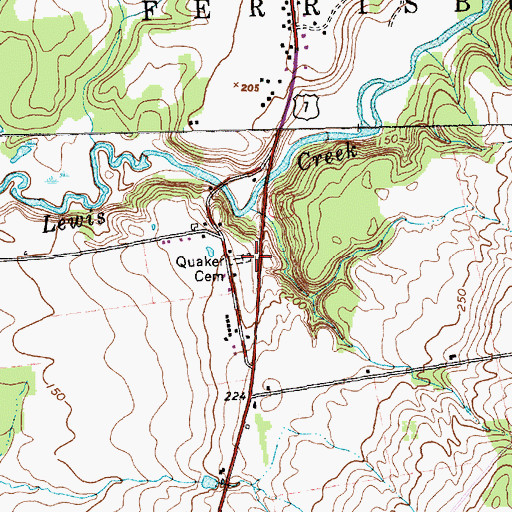 Topographic Map of Quaker Cemetery, VT