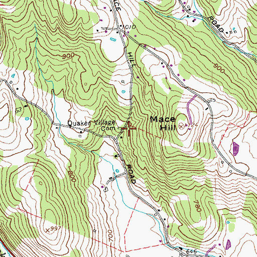 Topographic Map of Quaker-Willard Cemetery, VT