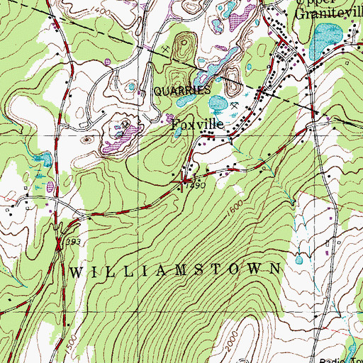 Topographic Map of Quarry School, VT
