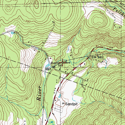 Topographic Map of Rabbit Hollow School, VT