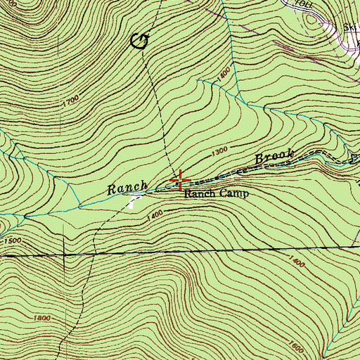 Topographic Map of Ranch Camp, VT