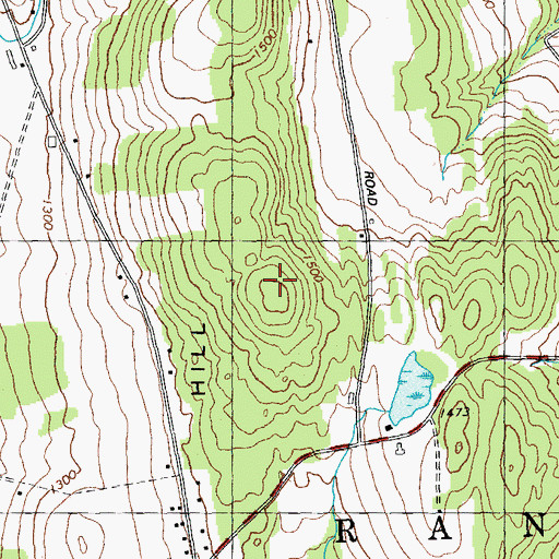 Topographic Map of Randolph Hill, VT