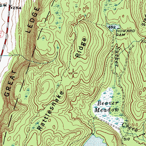Topographic Map of Rattlesnake Ridge, VT