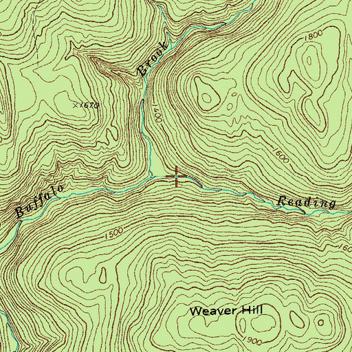 Topographic Map of Reading Pond Brook, VT
