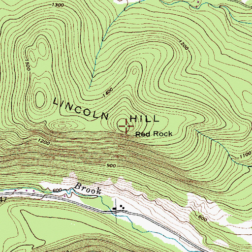 Topographic Map of Red Rock, VT