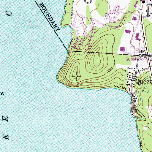 Topographic Map of Red Rock Point, VT