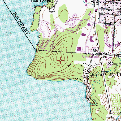 Topographic Map of Red Rocks Park, VT