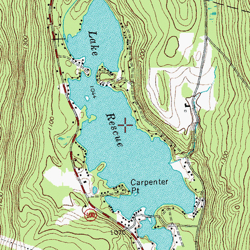 Topographic Map of Lake Rescue, VT