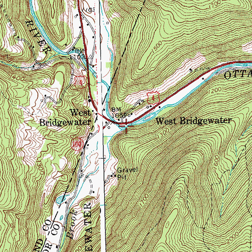Topographic Map of Reservoir Brook, VT