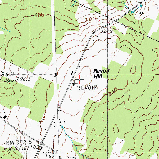 Topographic Map of Revoir Hill, VT