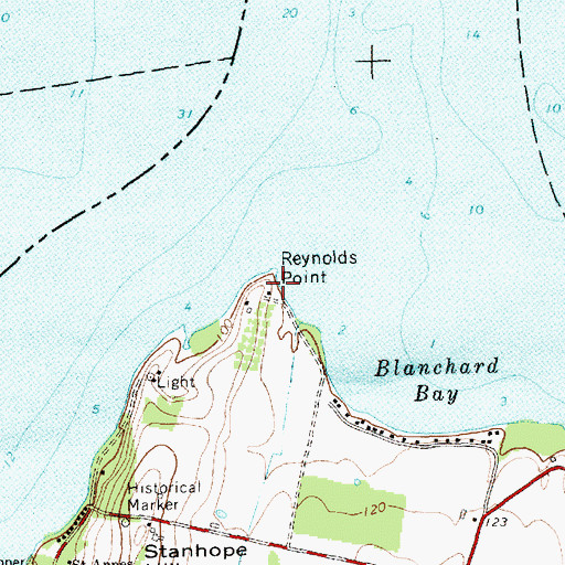 Topographic Map of Reynolds Point, VT