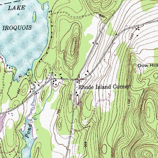 Topographic Map of Rhode Island Corner, VT