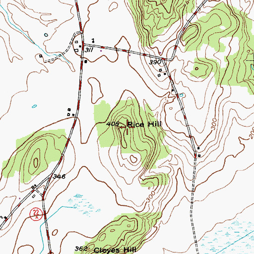 Topographic Map of Rice Hill, VT