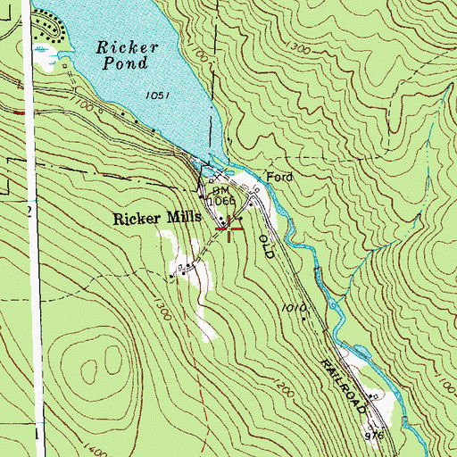 Topographic Map of Ricker Mills, VT