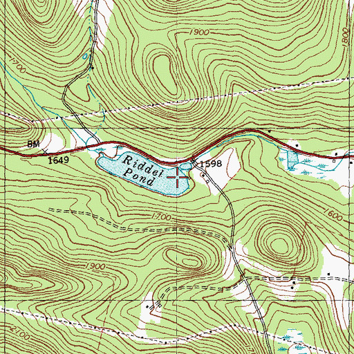 Topographic Map of Riddel Pond, VT