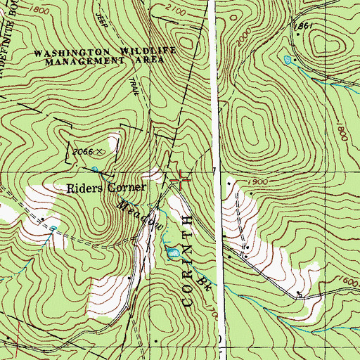 Topographic Map of Riders Corners, VT