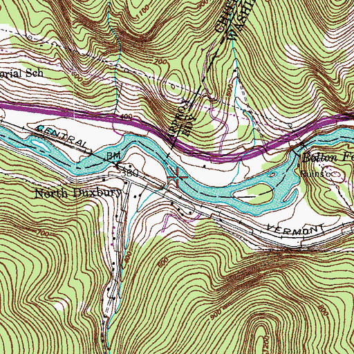 Topographic Map of Ridley Brook, VT