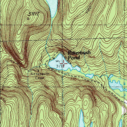 Topographic Map of Ritterbush Pond, VT