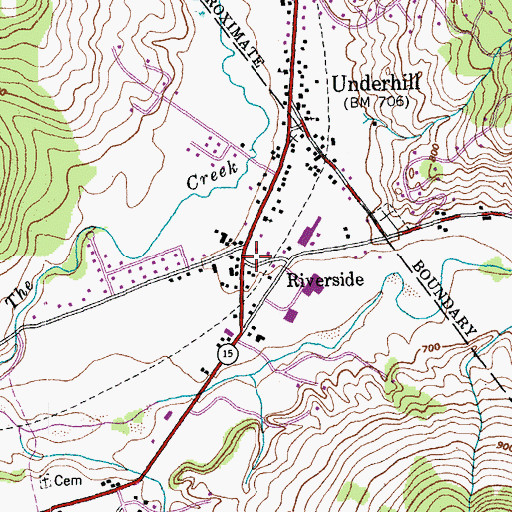 Topographic Map of Riverside, VT