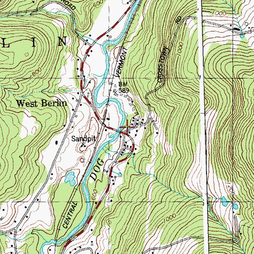 Topographic Map of West Berlin, VT