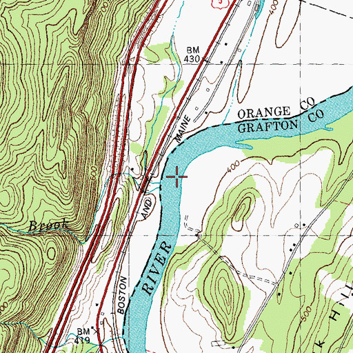 Topographic Map of Roaring Brook, VT