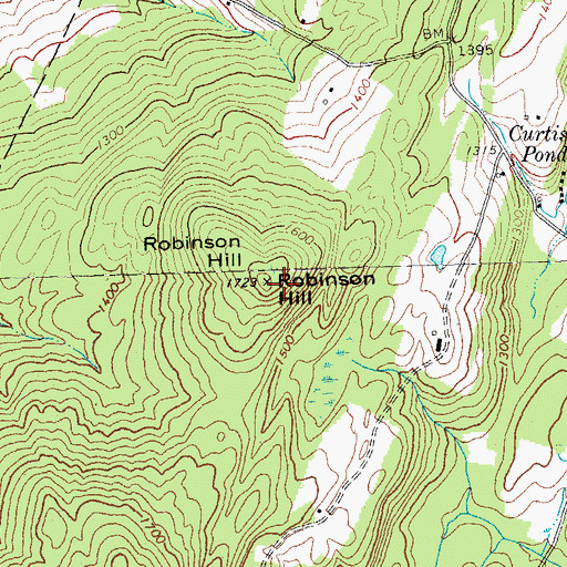 Topographic Map of Robinson Hill, VT