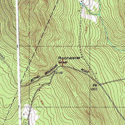Topographic Map of Rochester Gap, VT