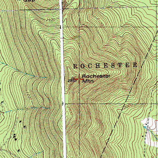 Topographic Map of Rochester Mountain, VT