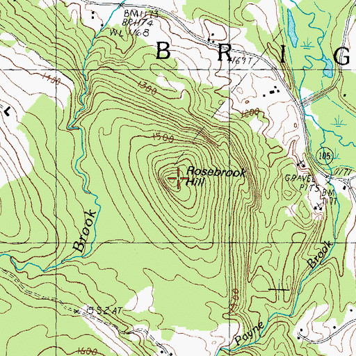 Topographic Map of Rosebrook Hill, VT