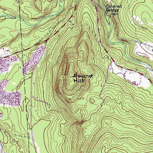 Topographic Map of Round Hill, VT
