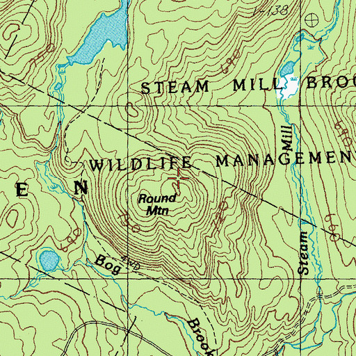 Topographic Map of Round Mountain, VT