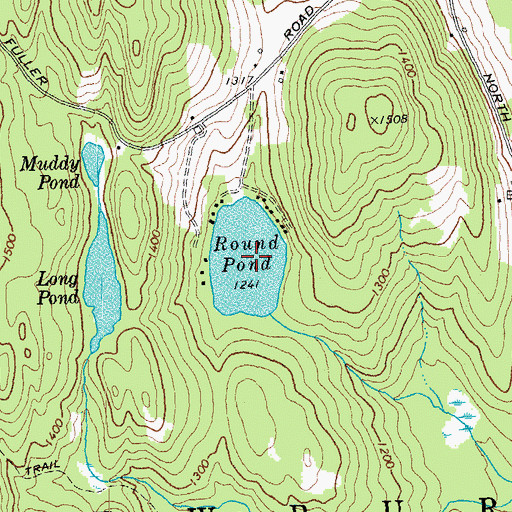 Topographic Map of Round Pond, VT