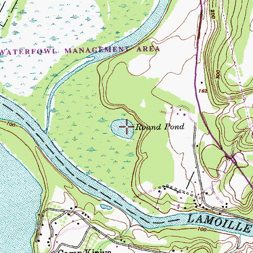 Topographic Map of Round Pond, VT