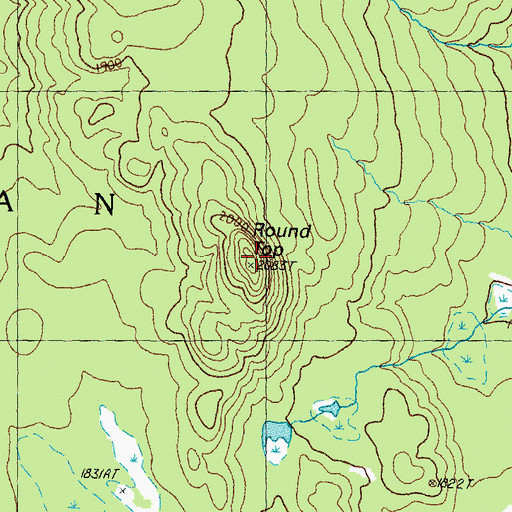 Topographic Map of Round Top, VT